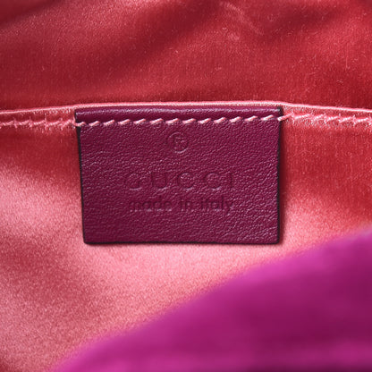 Gucci Velvet Matelasse Small GG Marmont Chain Shoulder Bag Fuchsia Violet Cyclamen 6 of 11