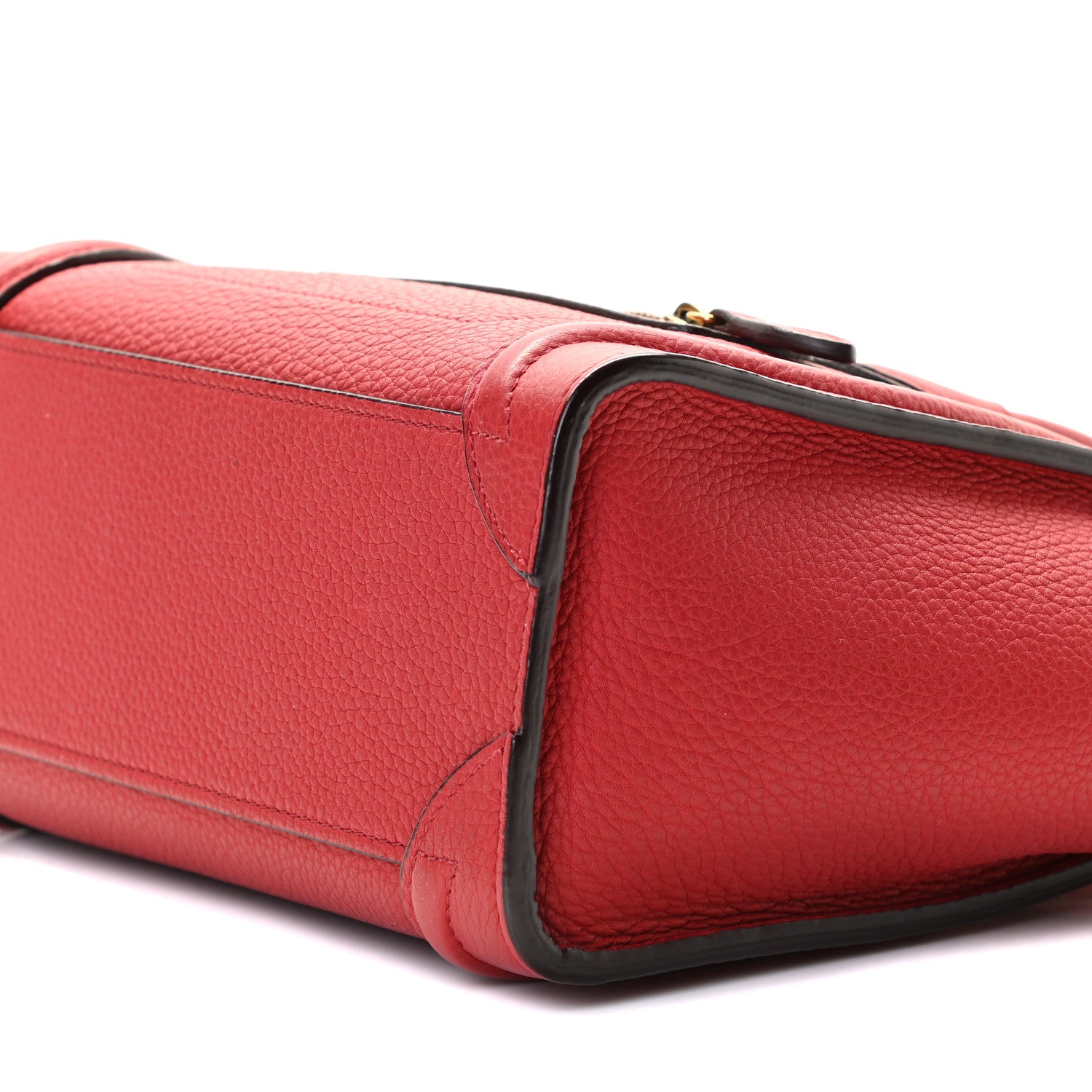 Celine Drummed Calfskin Nano Luggage Red 6 of 9