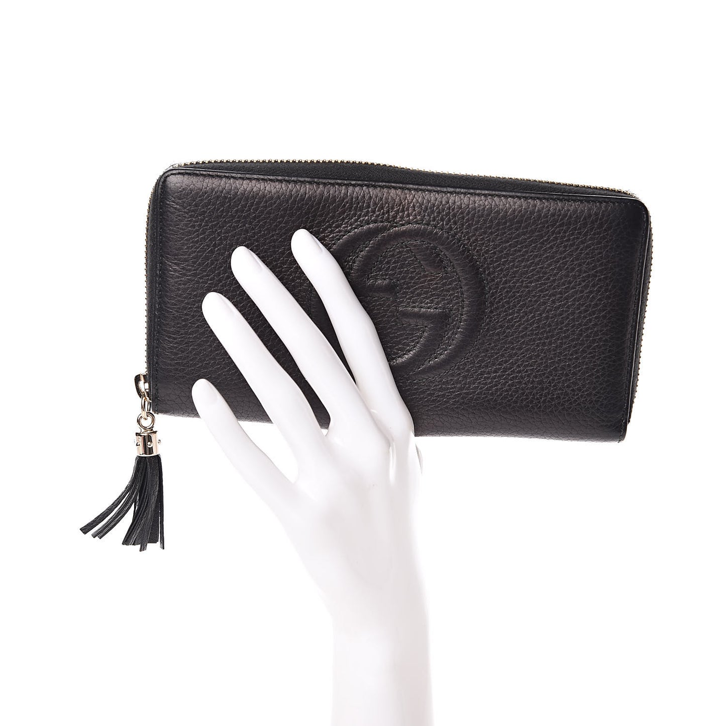 Calfskin Soho Zip Around Wallet Black