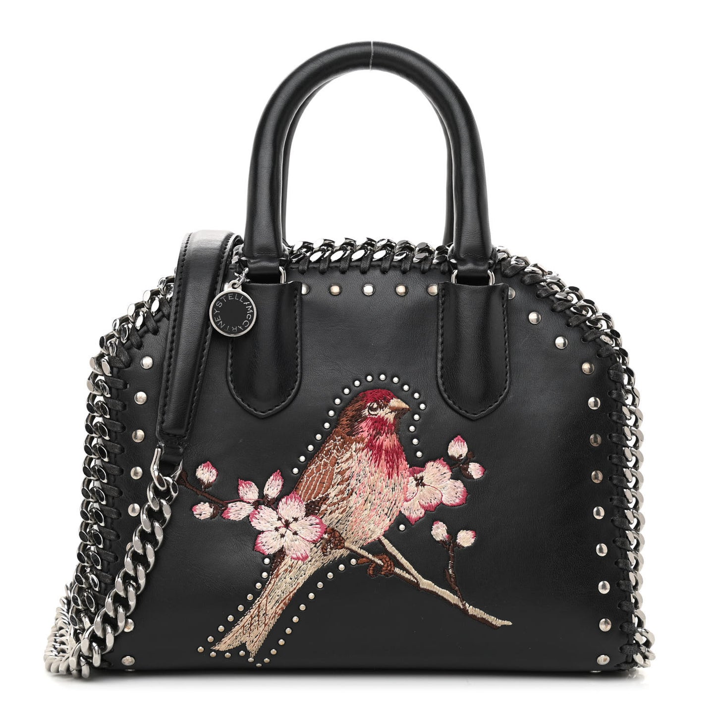 Eco Alter Nappa Mini Falabella Box Bird Top Handle Bag Black