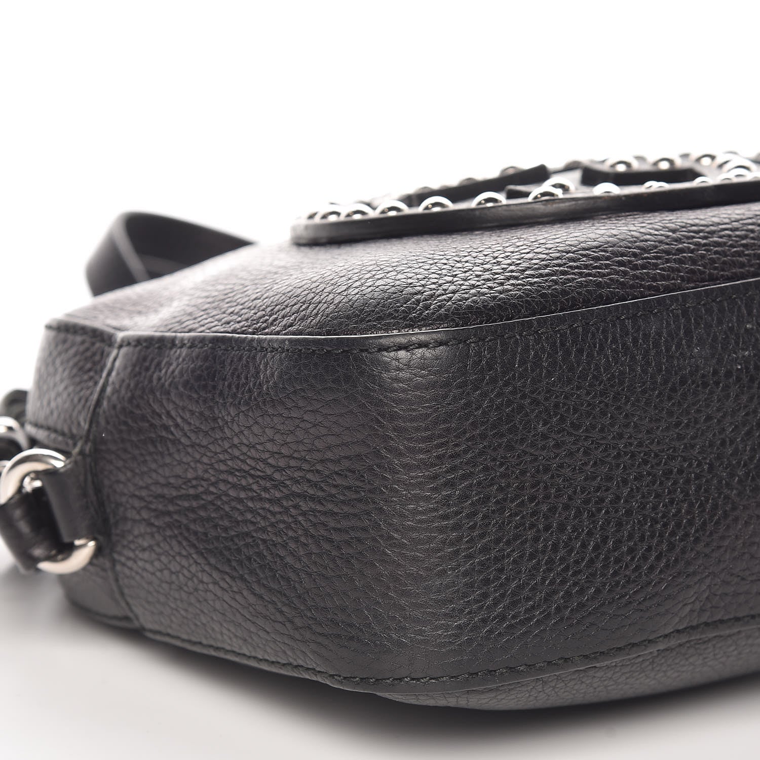 Gucci Pebbled Calfskin Studded Small Soho Disco Bag Black 9 of 11
