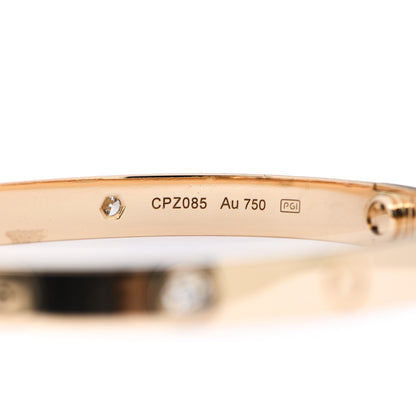 Cartier 18K Yellow Gold 4 Diamond LOVE Bracelet 18 3 of 6