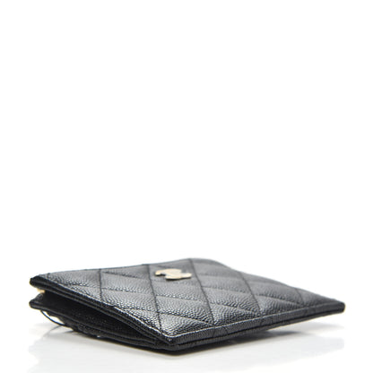 Chanel Caviar Quilted CC Zip Card Holder Black 5 of 8