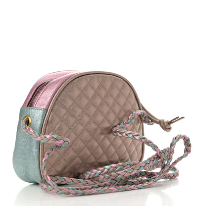 Gucci Laminated Nappa Trapuntata Mini Zumi Dome Shoulder Bag Rosa Lago Rame 3 of 10