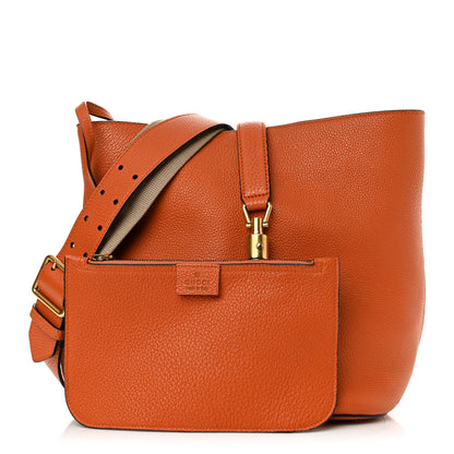 Gucci Soft Grained Calfskin Small Jackie Bucket Bag Orange 3 of 15