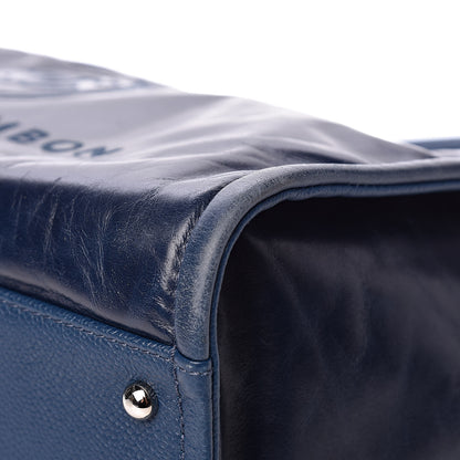 Chanel Glazed Calfskin Small Deauville Tote Blue 23 of 26