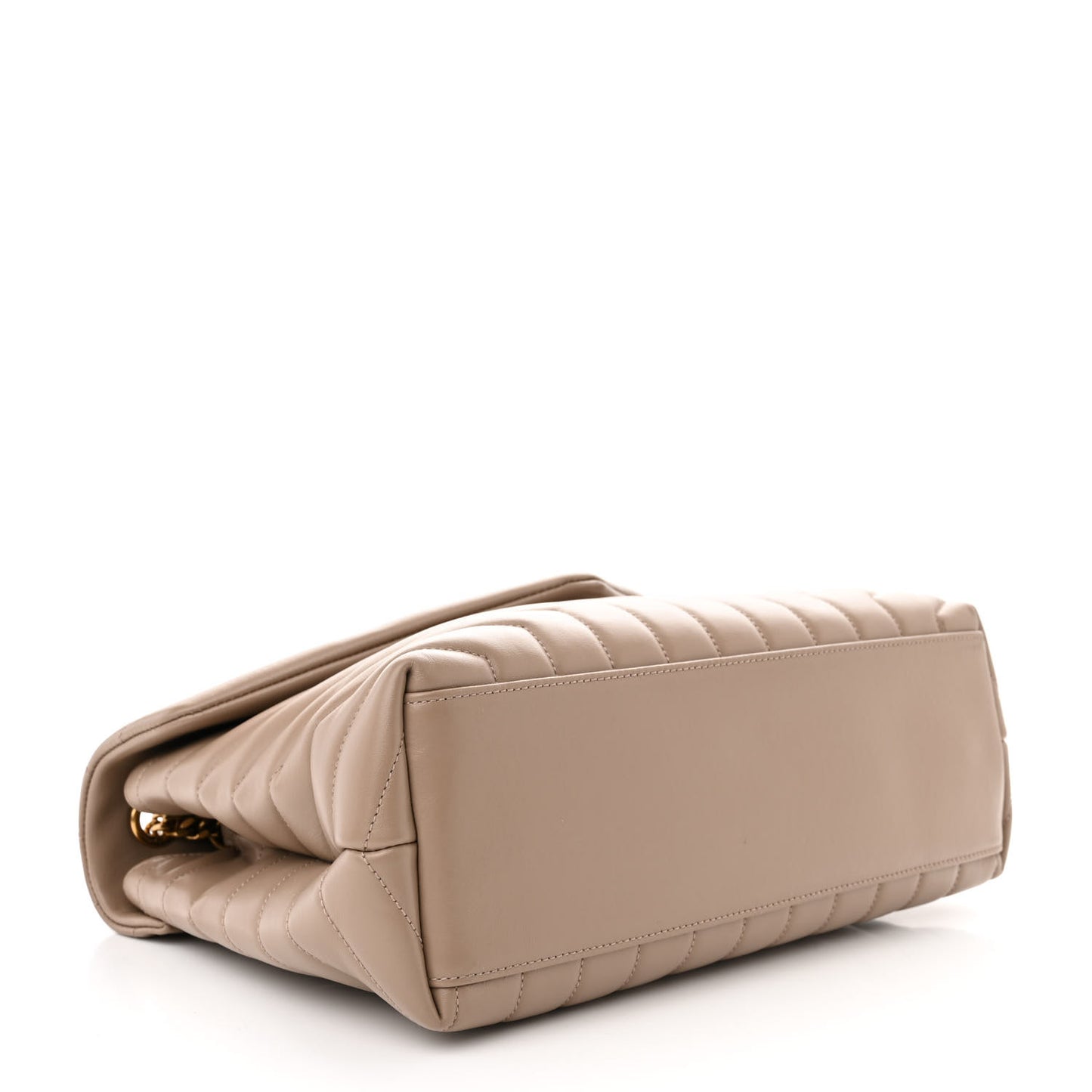Calfskin Y Quilted Monogram Medium Loulou Chain Satchel Dusty Grey