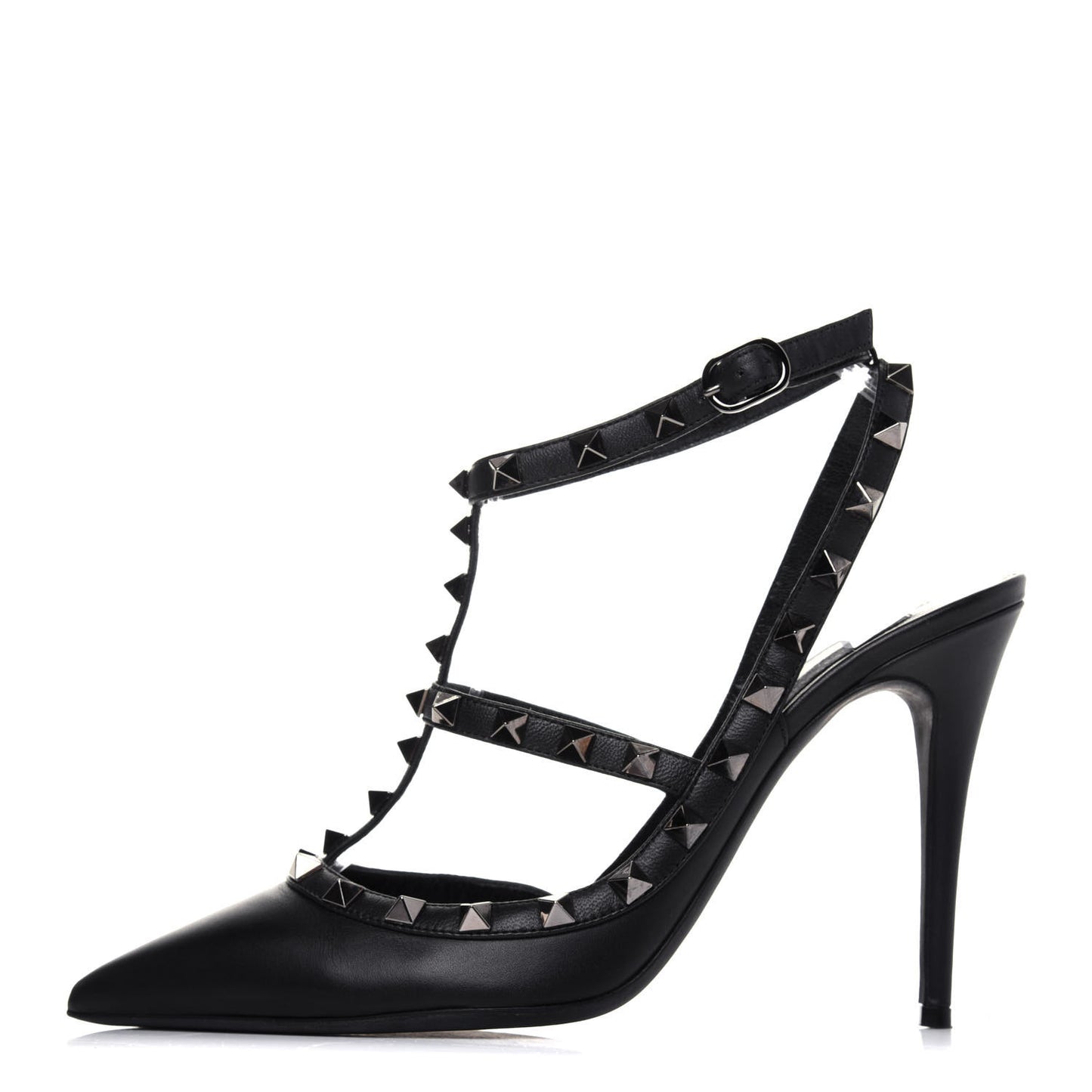 Nappa Rockstud Ankle Strap Pumps 39 Black