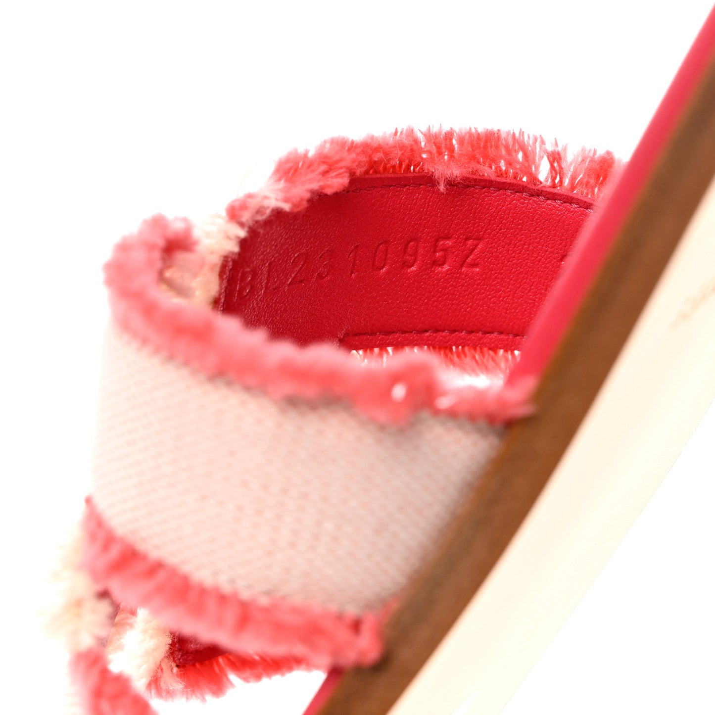 Toile H Oran Fringe Sandals 35 Framboise