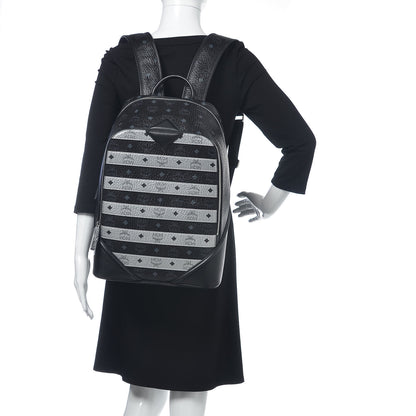 MCM Metallic Visetos Spot MD Backpack Silver Black 2 of 10