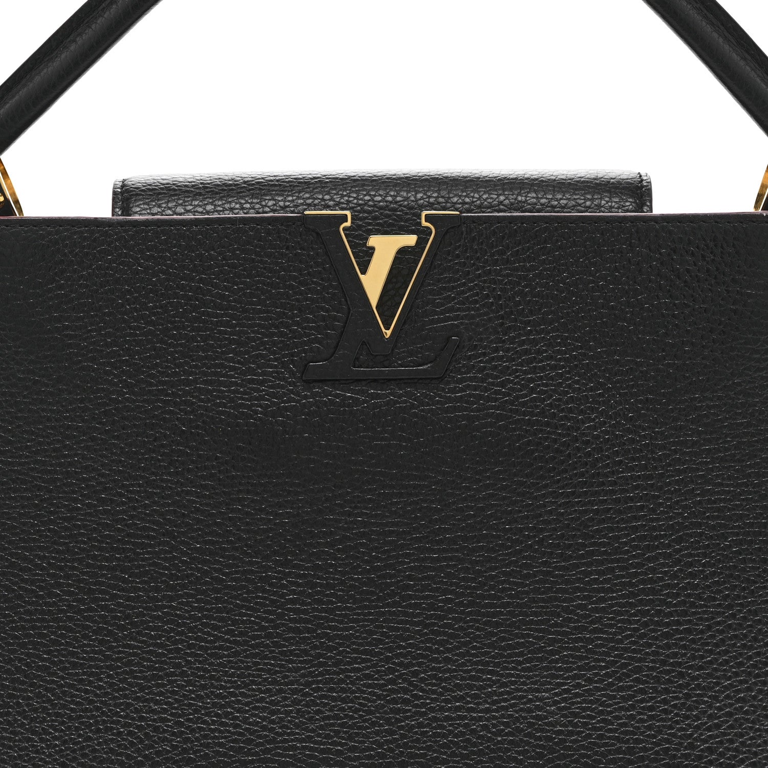 Louis Vuitton Taurillon Capucines MM Black Fuchsia 8 of 10