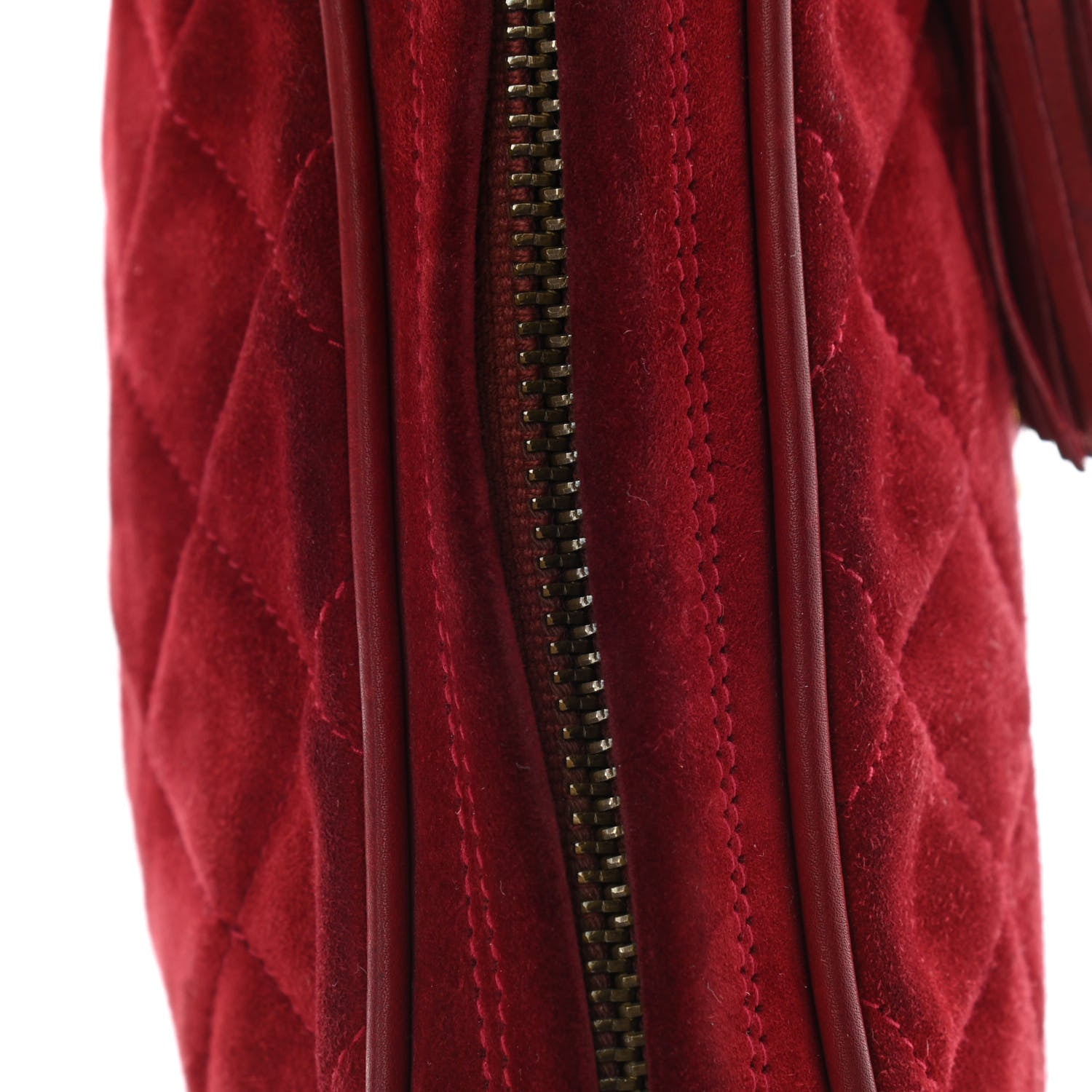 Chanel Suede Quilted Tassel Camera Bag Red 13 of 14