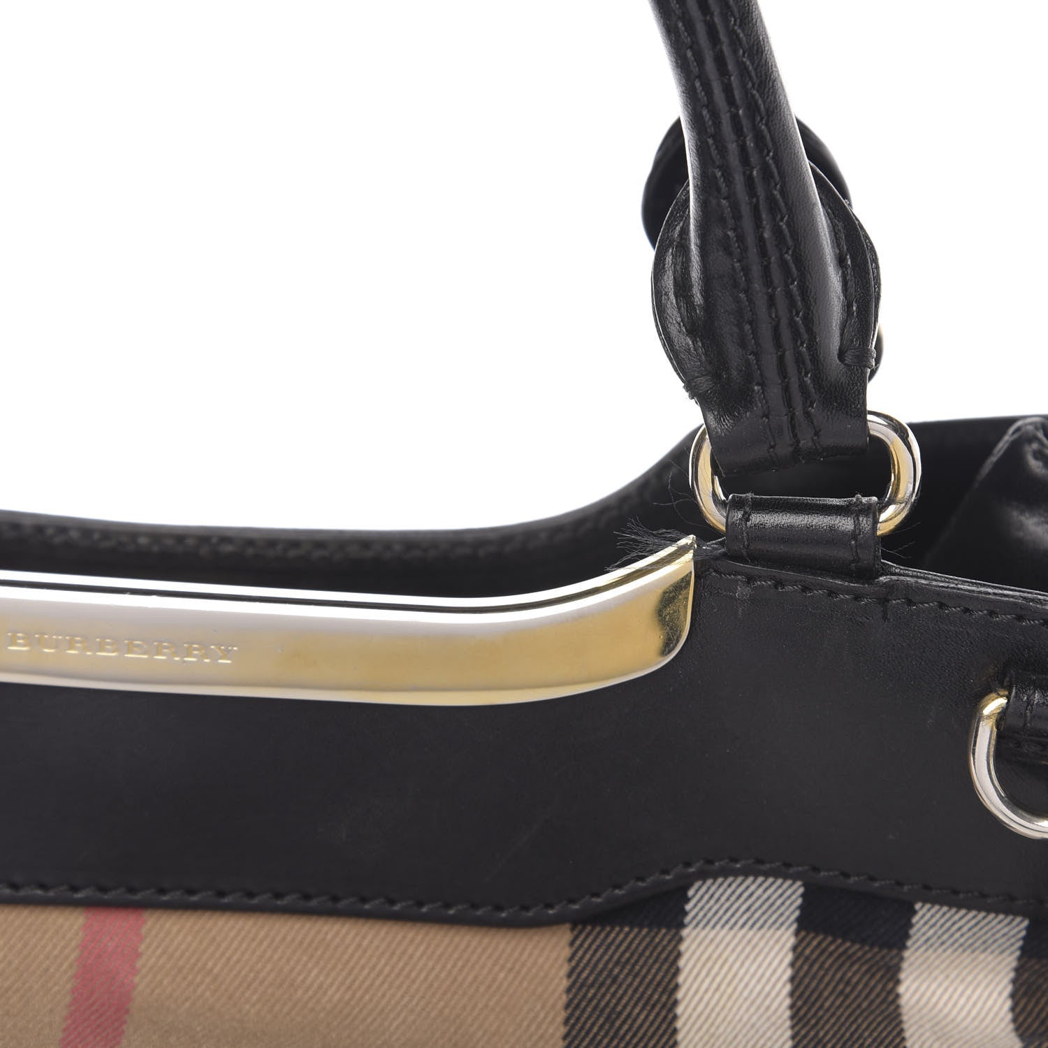 Burberry Canvas House Check Tote Black 8 of 13
