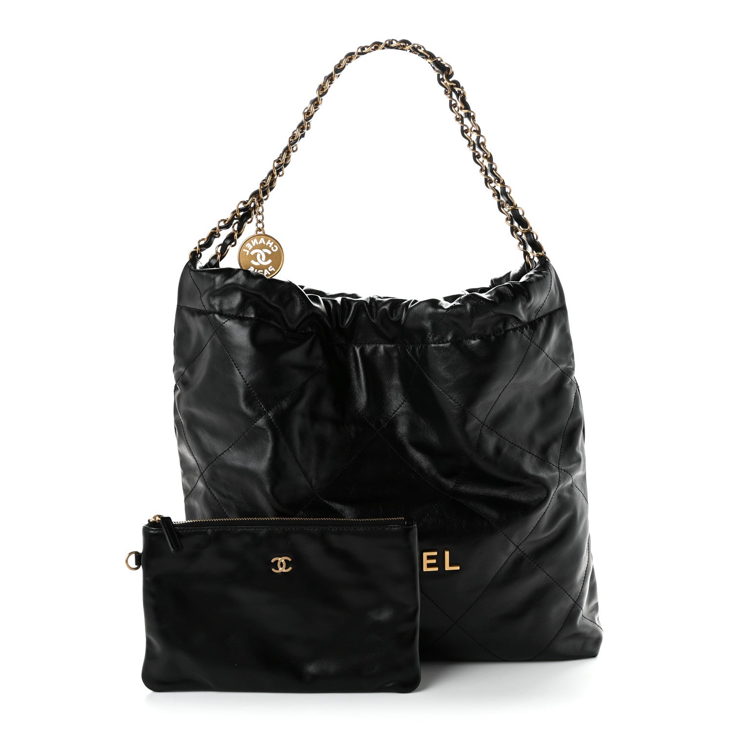 Chanel Shiny Calfskin Quilted Chanel 22 Black 3 of 11