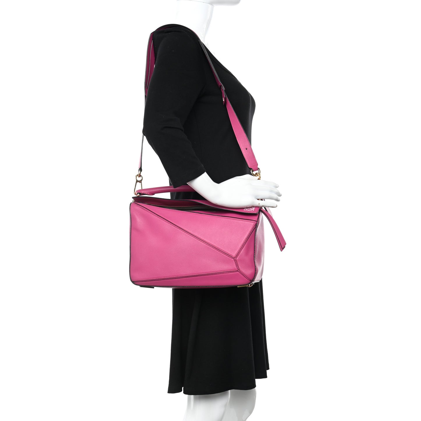 Calfskin Medium Puzzle Bag Fuchsia