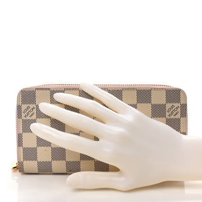 Louis Vuitton Damier Azur Zippy Wallet Rose Ballerine 2 of 8