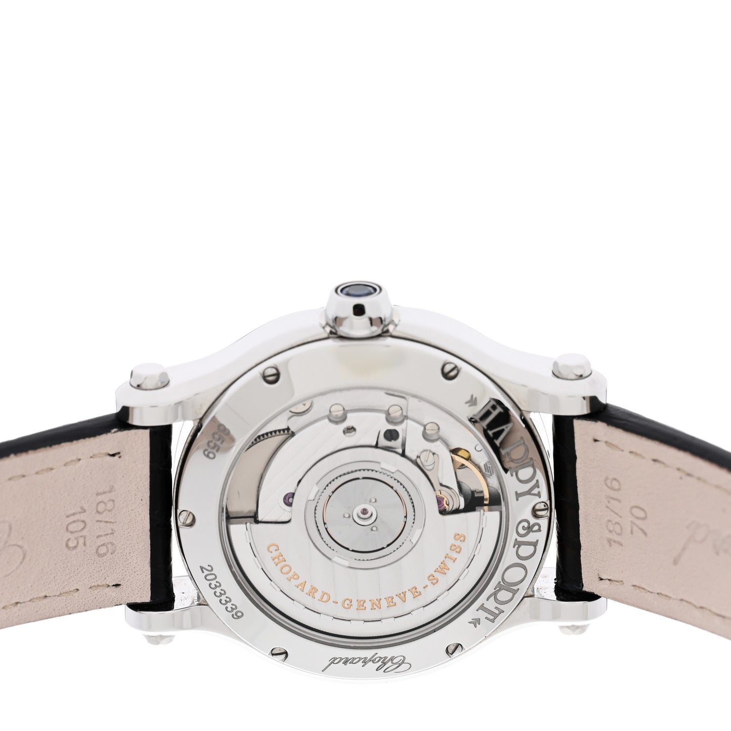 Stainless Steel Alligator 7 Diamond 36mm Happy Sport Automatic Watch