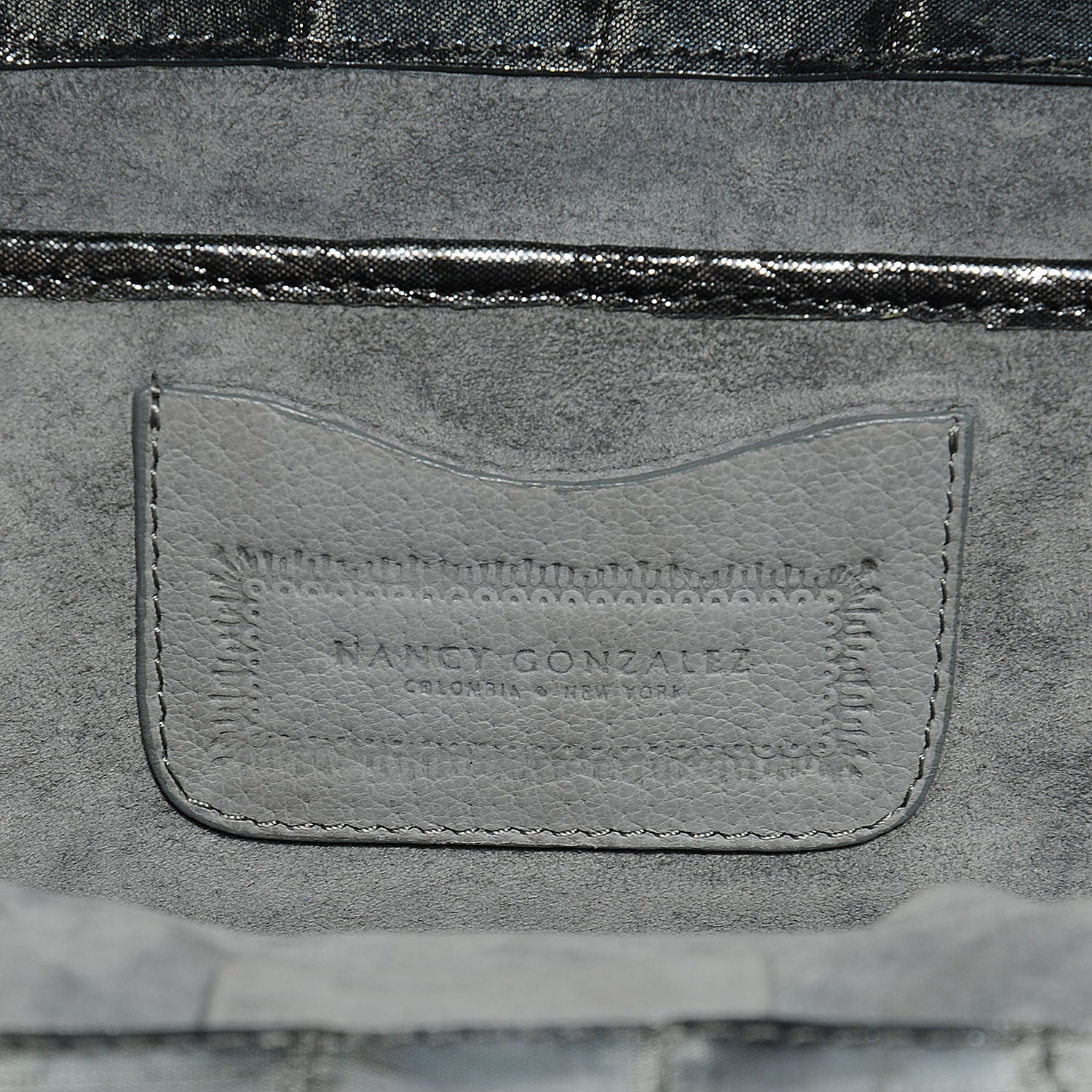 Nancy Gonzalez Crocodile Clutch Pewter 7 of 7