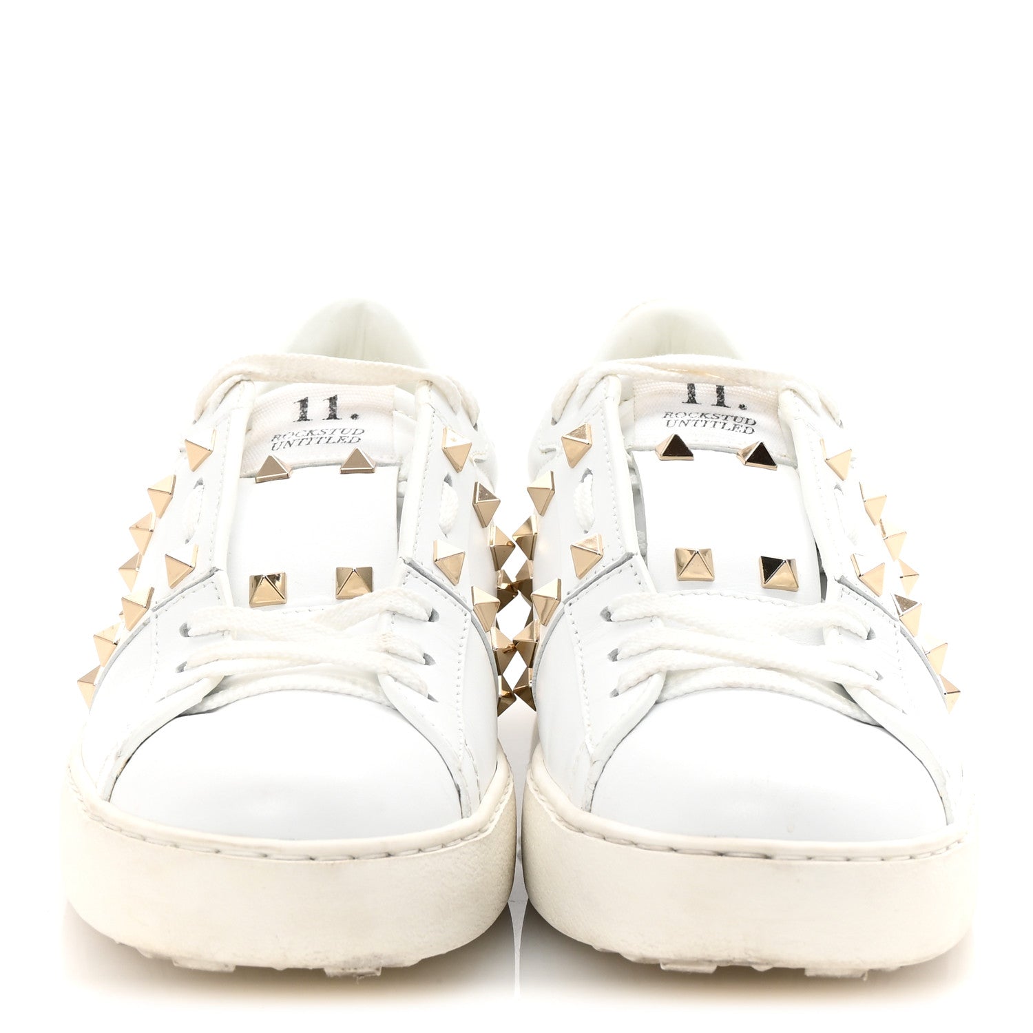 Valentino Garavani Calfskin Rockstud Untitled Open Sneakers 38 White 3 of 10