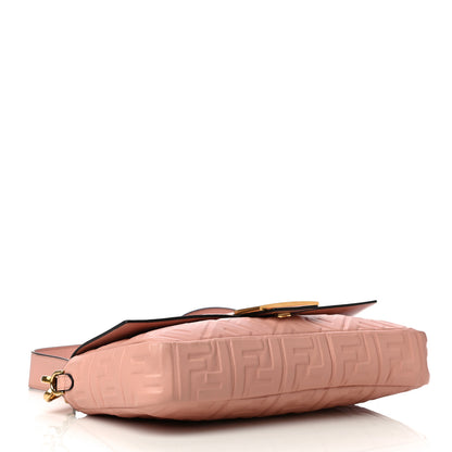Fendi Nappa FF 1974 Embossed Large Baguette Rosa Bourbon 3 of 9