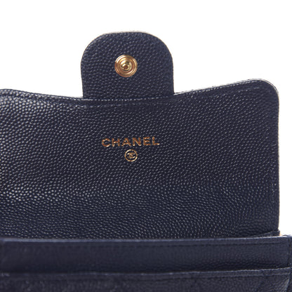 Chanel Caviar Quilted Flap Card Holder Wallet Navy Blue 5 of 8