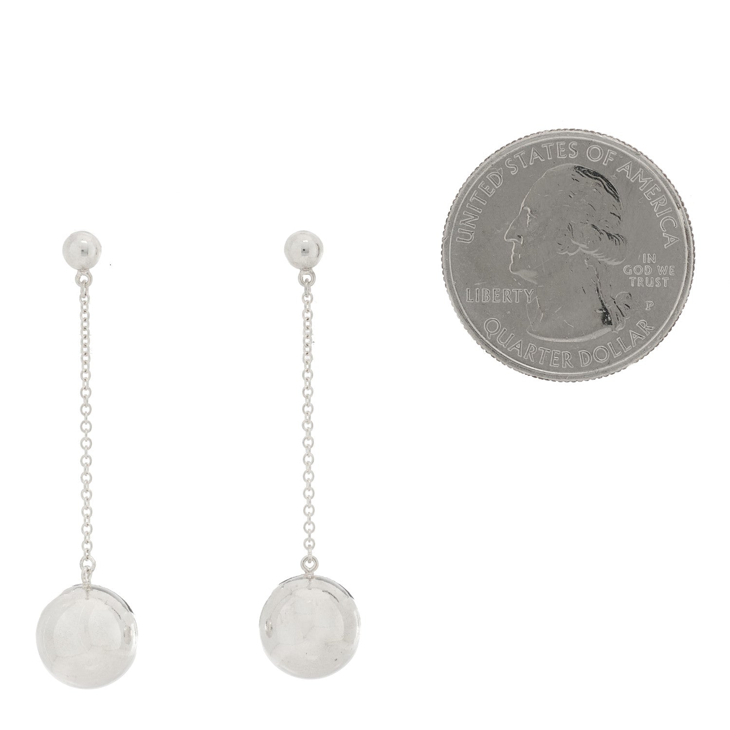 Tiffany Sterling Silver 10mm HardWear Ball Drop Earrings 2 of 5
