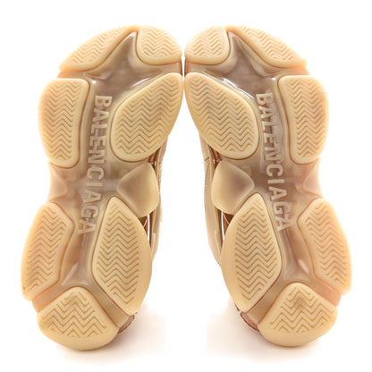 Balenciaga Fabric Mesh Clear Sole Womens Triple S Sneakers 37 Beige 5 of 9