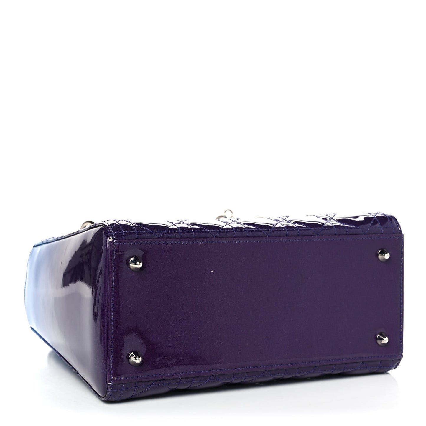Patent Cannage Gradient Medium Lady Dior Purple Blue