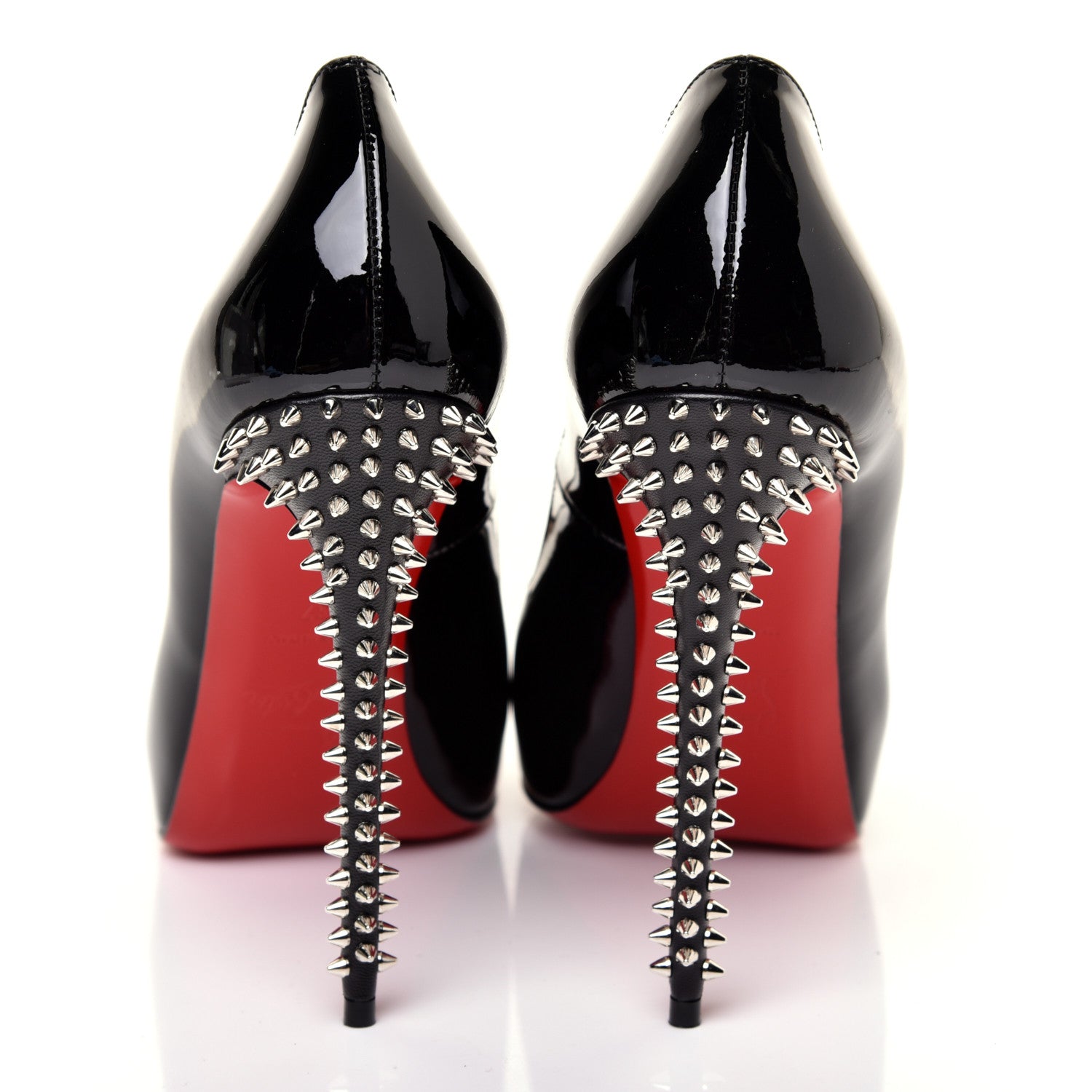 Christian Louboutin Patent New Very Prive Spikes 120 Pumps 37 Black 9 of 9