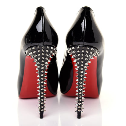 Christian Louboutin Patent New Very Prive Spikes 120 Pumps 37 Black 9 of 9