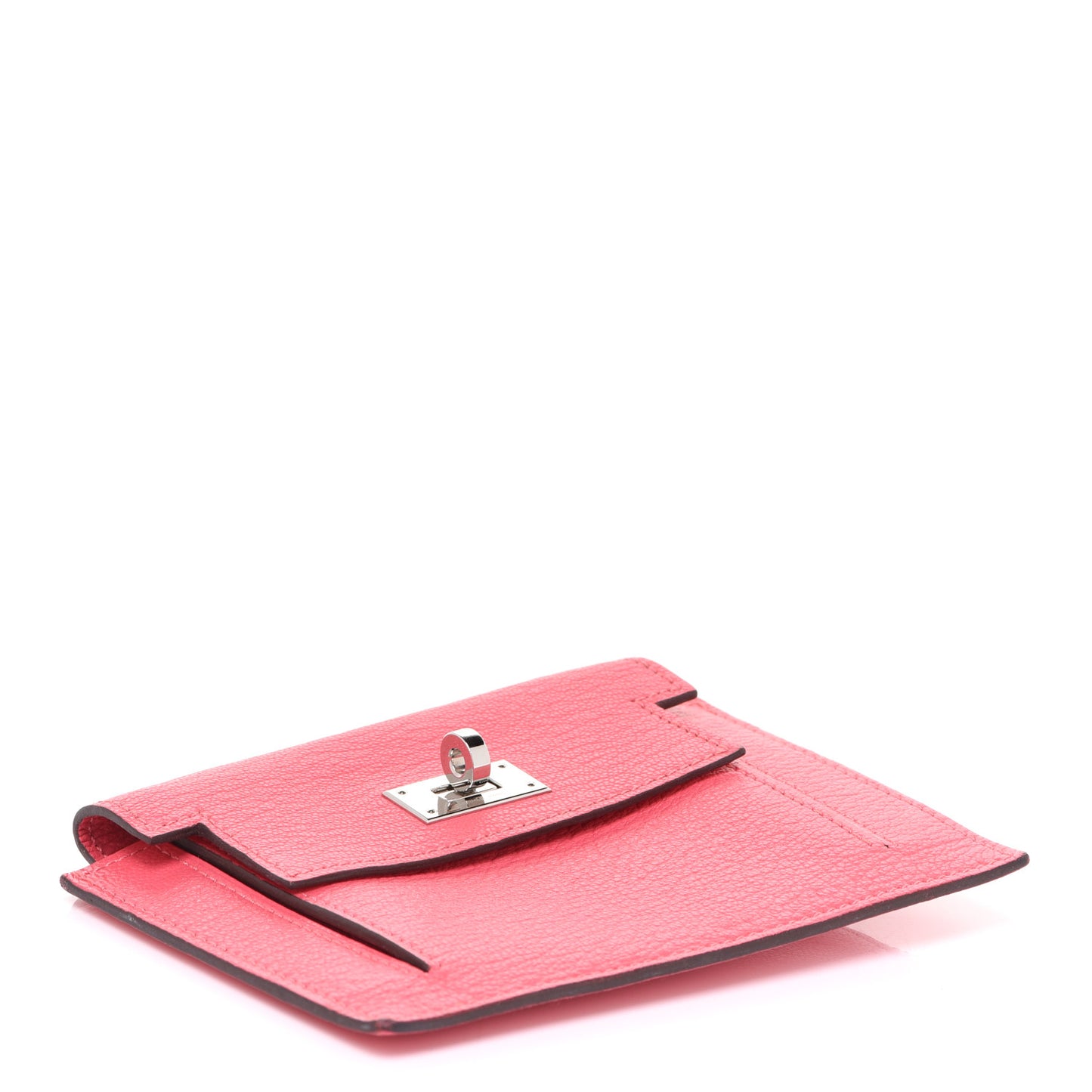 Chevre Mysore Kelly Pocket Compact Wallet Rose Lipstick