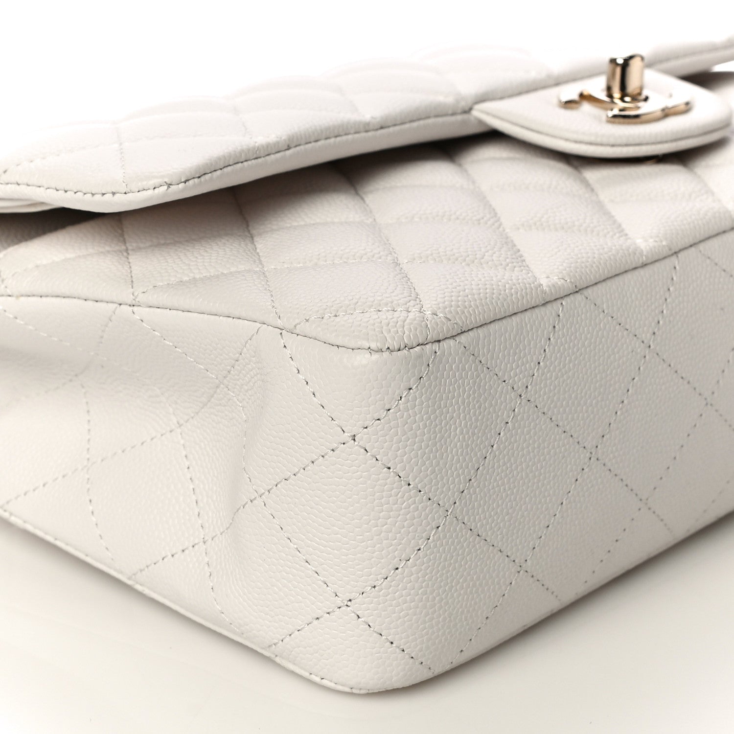 Chanel Caviar Quilted Medium Double Flap White 6 of 11