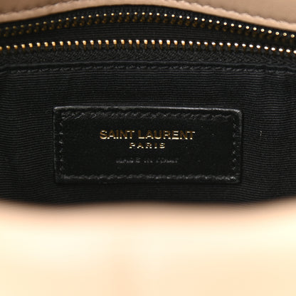 Saint Laurent Lambskin Quilted Medium Loulou Puffer Monogram Chain Satchel Dark Beige 7 of 11