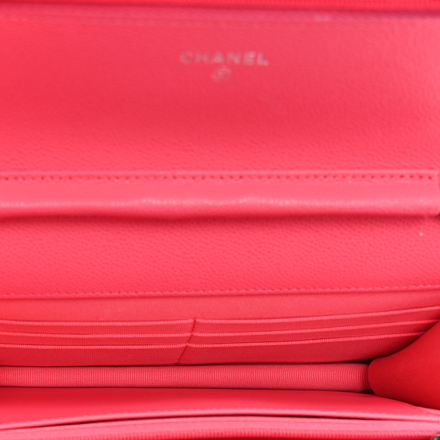 Chanel Caviar Quilted Wallet on Chain WOC Dark Pink 5 of 12