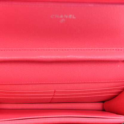 Chanel Caviar Quilted Wallet on Chain WOC Dark Pink 5 of 12