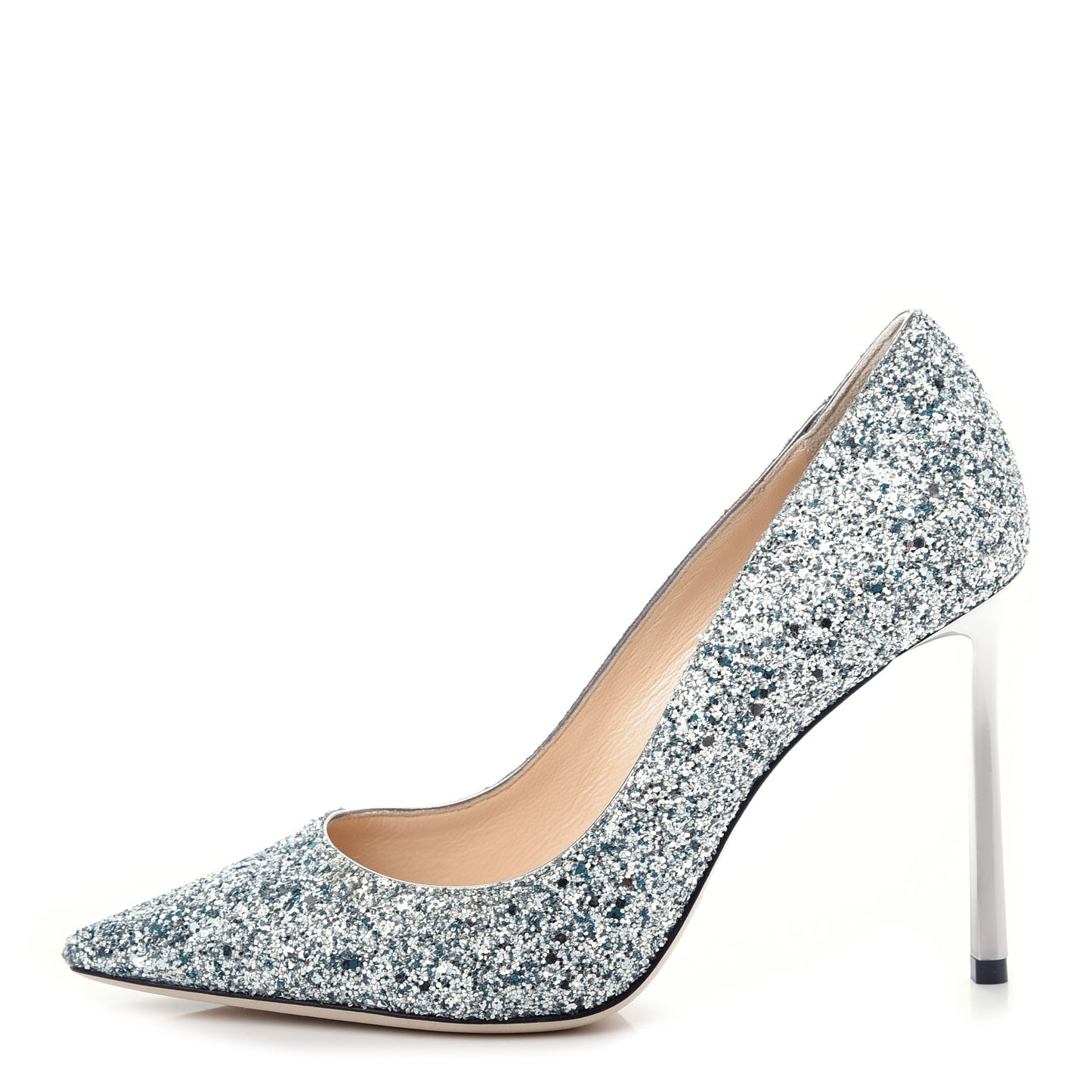 Denim Glitter Romy 100 Pumps 37 Silver Blue