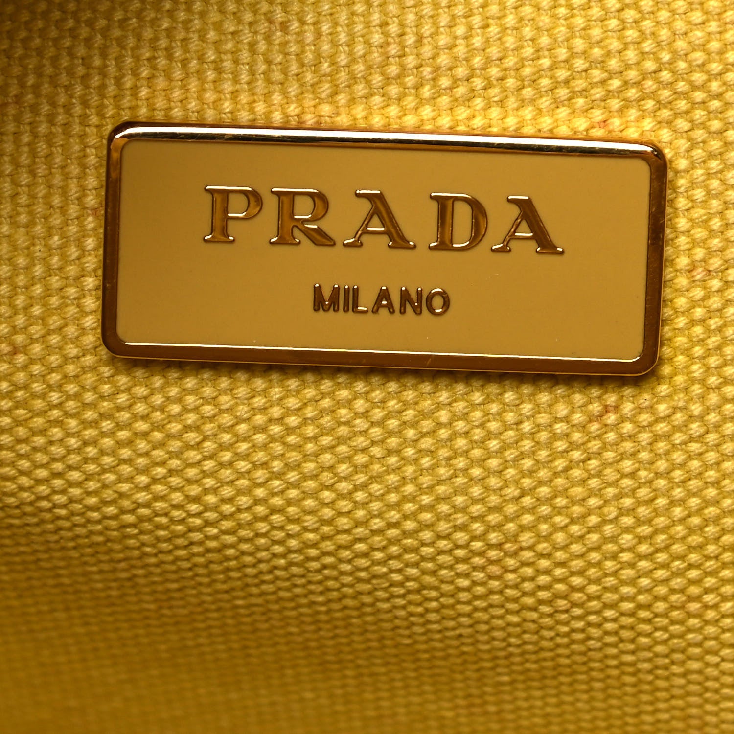 Prada Canvas Canapa Small Logo Tote Yellow 5 of 15
