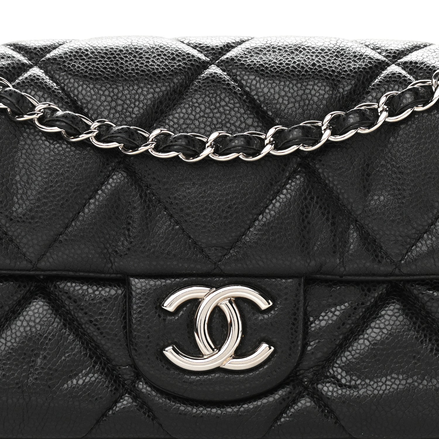 Chanel Glazed Caviar Quilted Small Nature Flap Bag Black 7 of 11