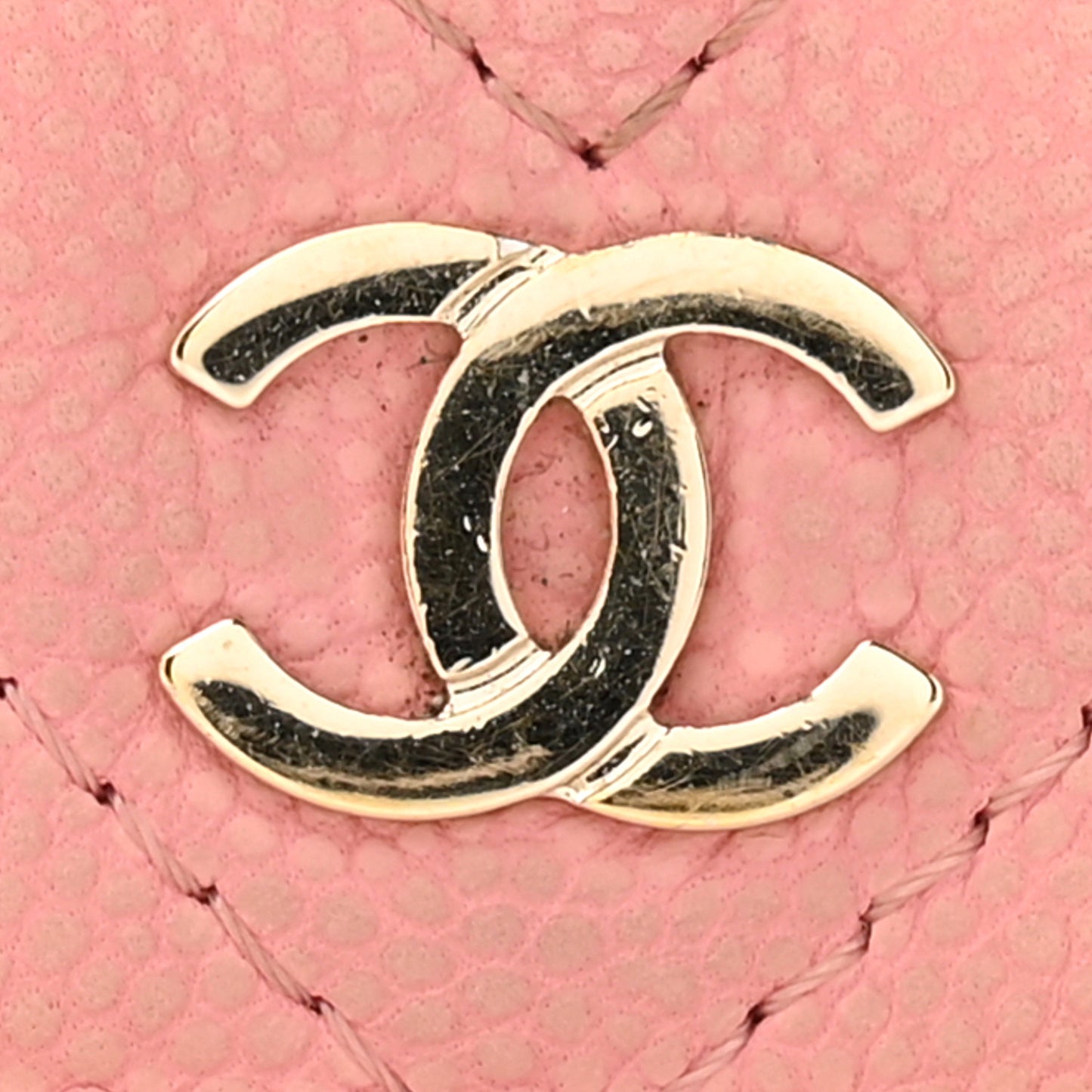 Caviar Chevron Quilted Wallet On Chain WOC Pink