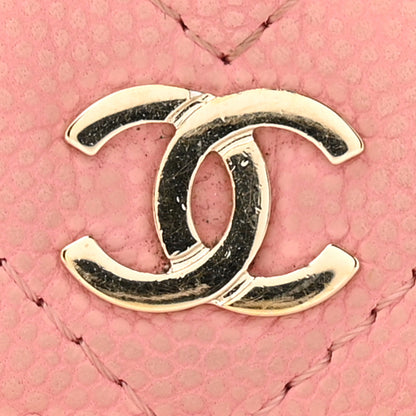 Chanel Caviar Chevron Quilted Wallet On Chain WOC Pink 12 of 14
