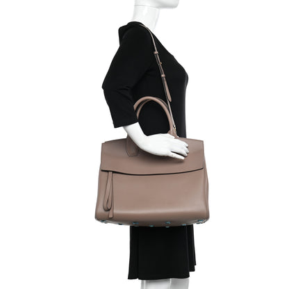 Salvatore Ferragamo Calfskin Large Studio Bag Caraway Seed 2 of 11