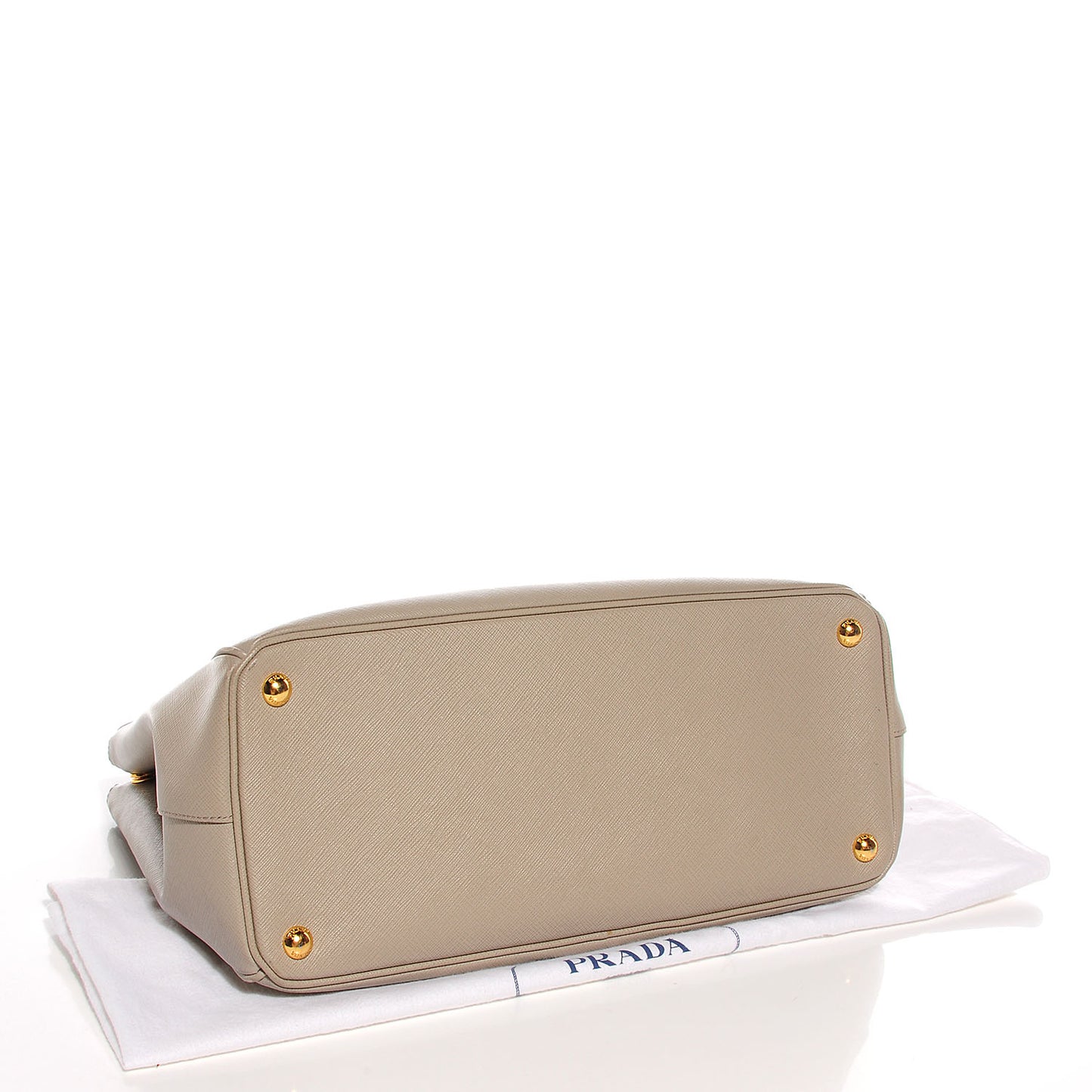 Saffiano Lux Medium Double Zip Tote Pomice