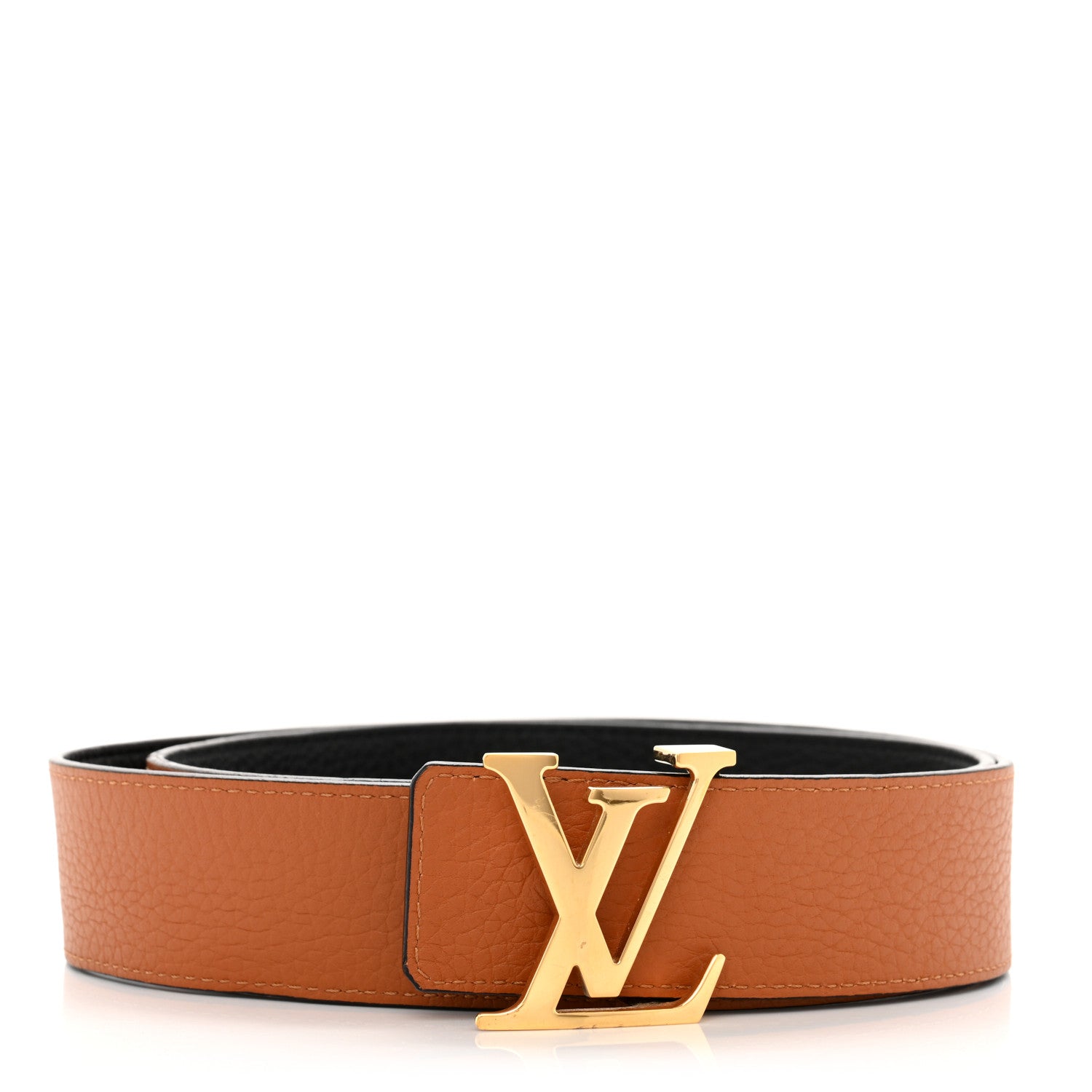 Louis Vuitton Taurillon Calfskin 30mm LV Initiales Reversible Belt 95 38 Black 3 of 8