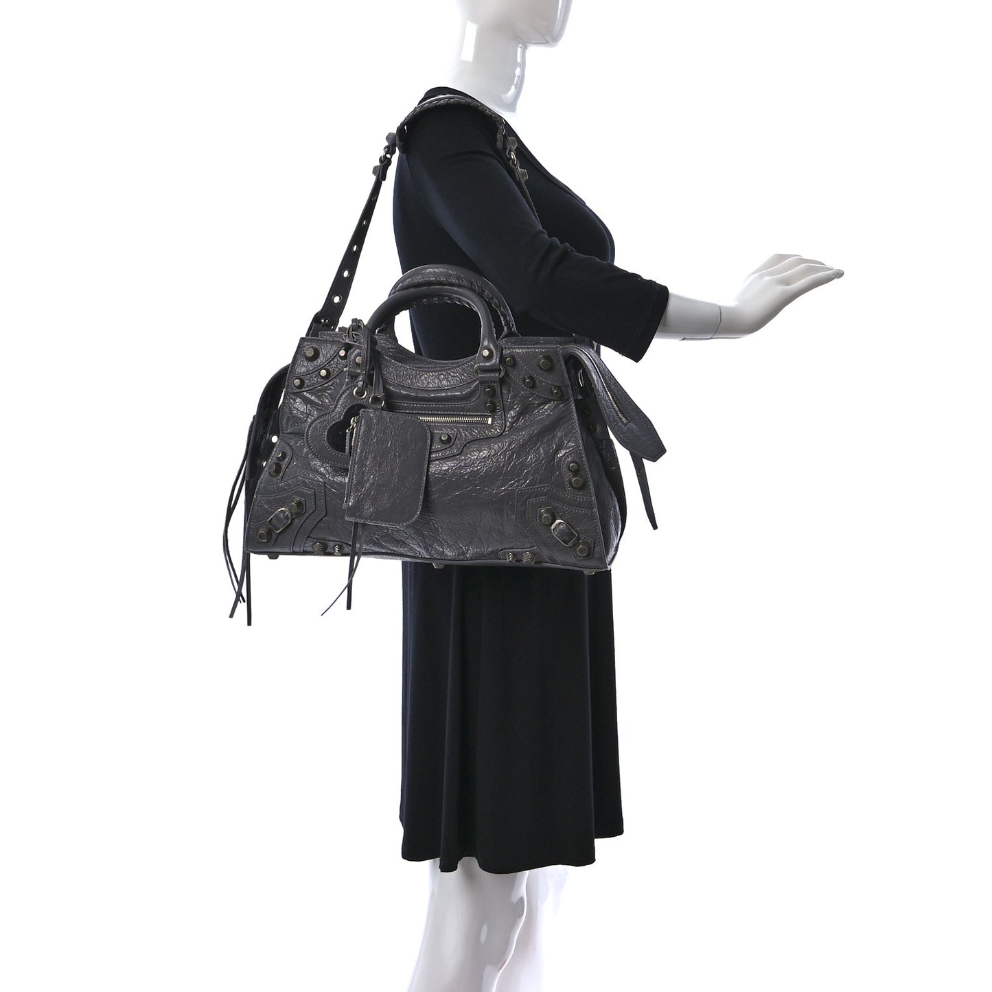 Agneau Arena Neo Cagole City Handbag Dark Grey