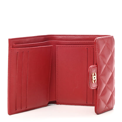 Chanel Lambskin Quilted Compact Flap Wallet Red 4 of 7