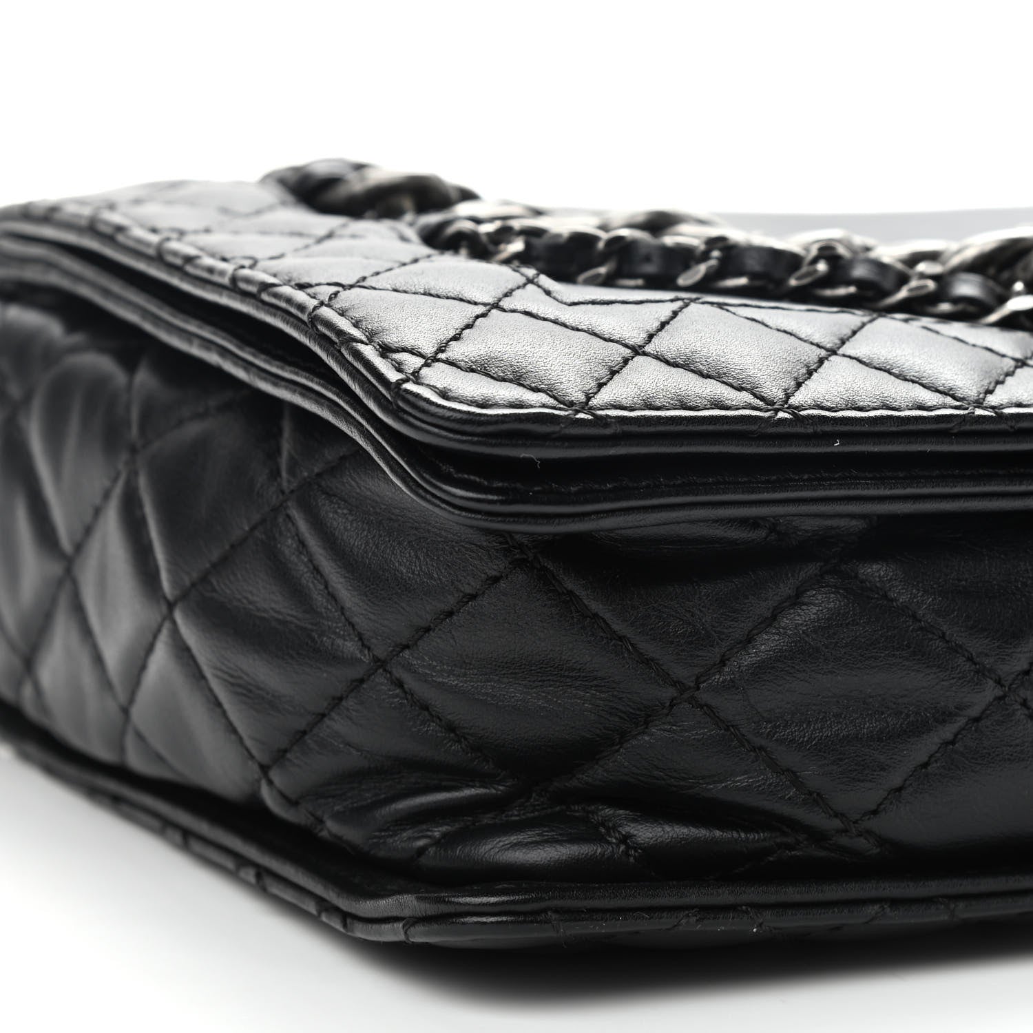 Chanel Calfskin Enchained New Medium Boy Flap Black 8 of 11