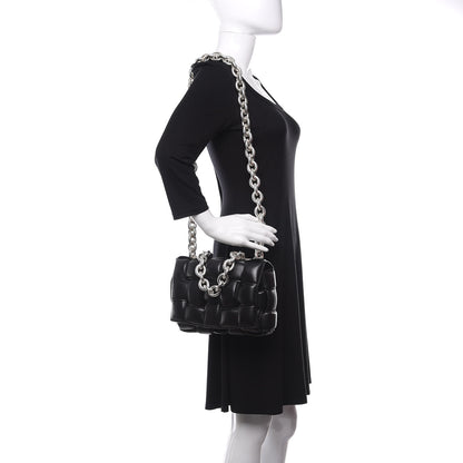 Bottega Veneta Lambskin Maxi Intreccio Padded Chain Cassette Crossbody Bag Black 2 of 8