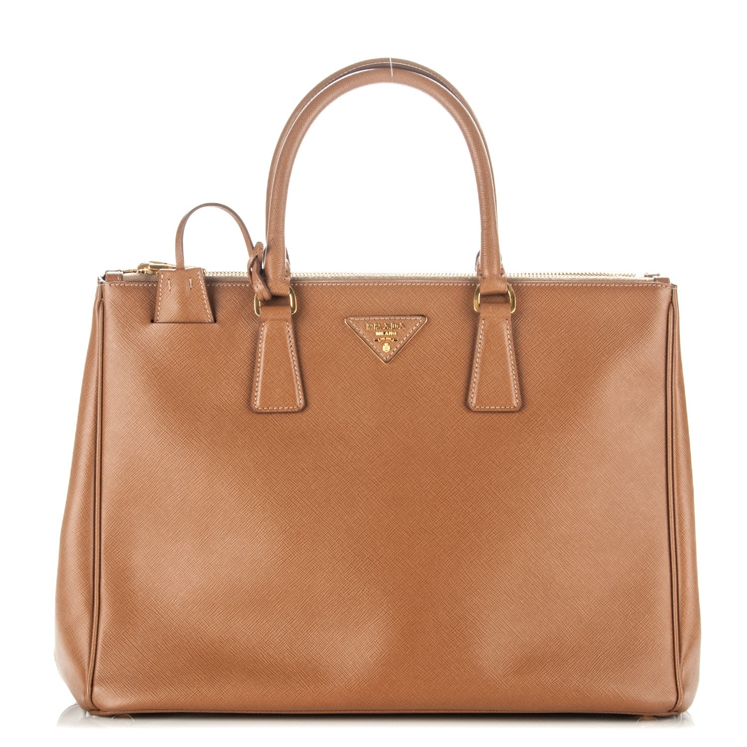 Prada Saffiano Large Galleria Double Zip Tote Caramel 1 of 7