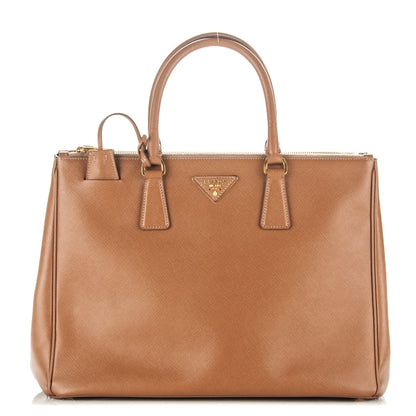 Prada Saffiano Large Galleria Double Zip Tote Caramel 1 of 7