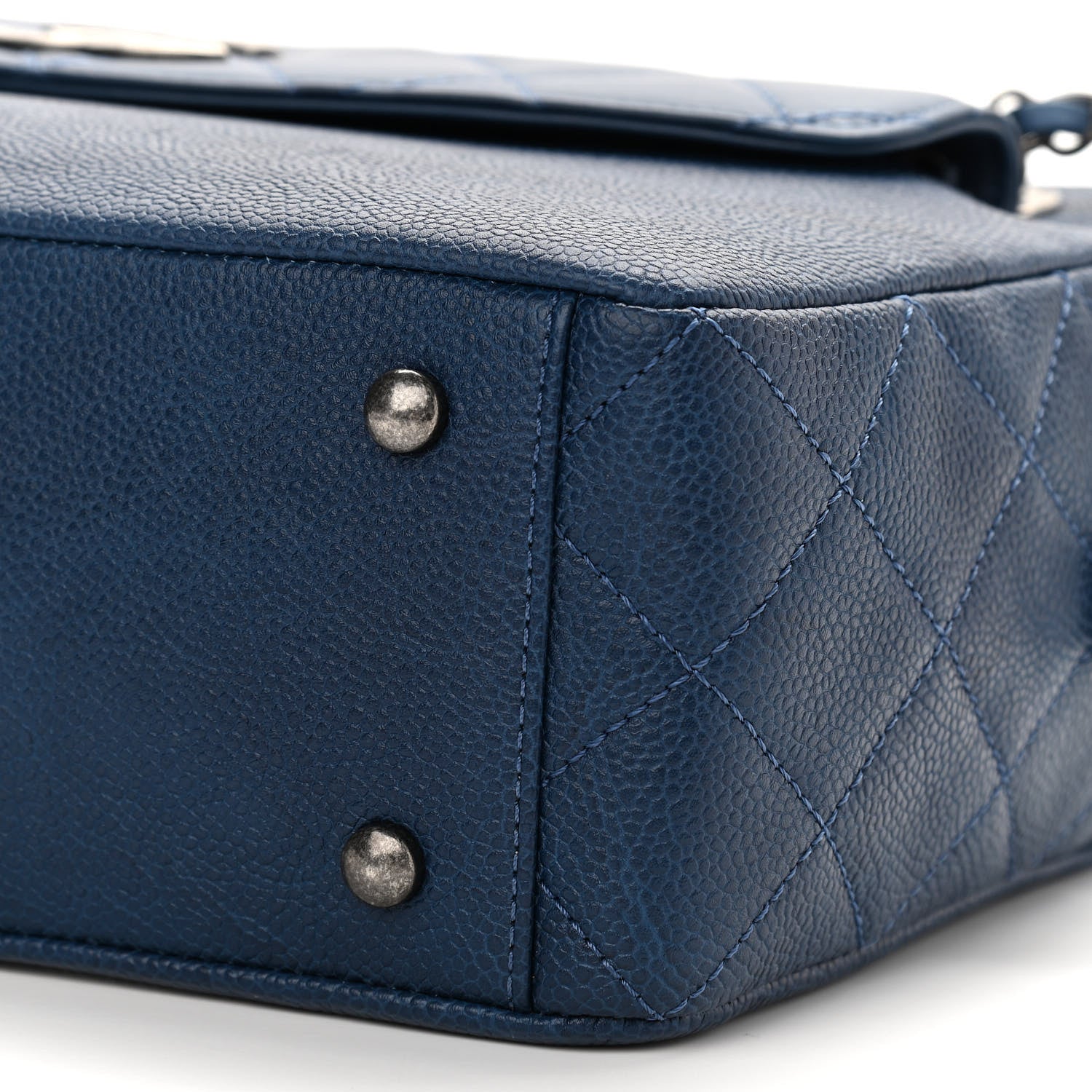 Chanel Caviar Lambskin Quilted Coco Break Camera Case Navy Blue 12 of 13